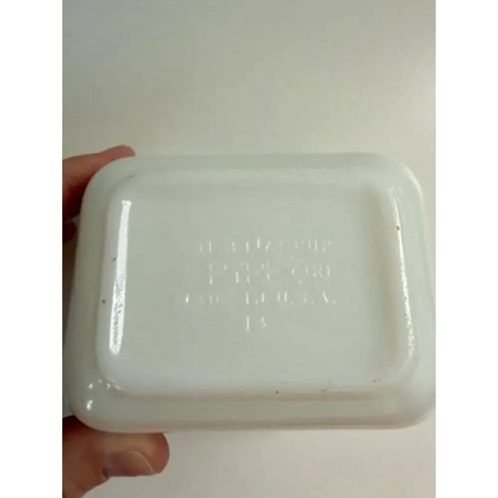 Vintage Pyrex Blue Snowflake Refrigerator Dish 501 with Glass Lid 1 1/2 Cup